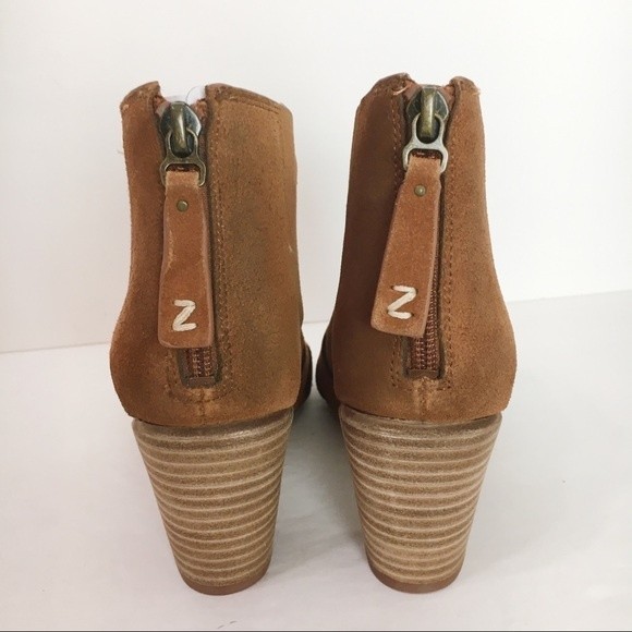 Zodiac Womens Size 6 Brown‎ Suede Leather Block Heels Open Toe Sandals Shoes - Picture 7 of 14